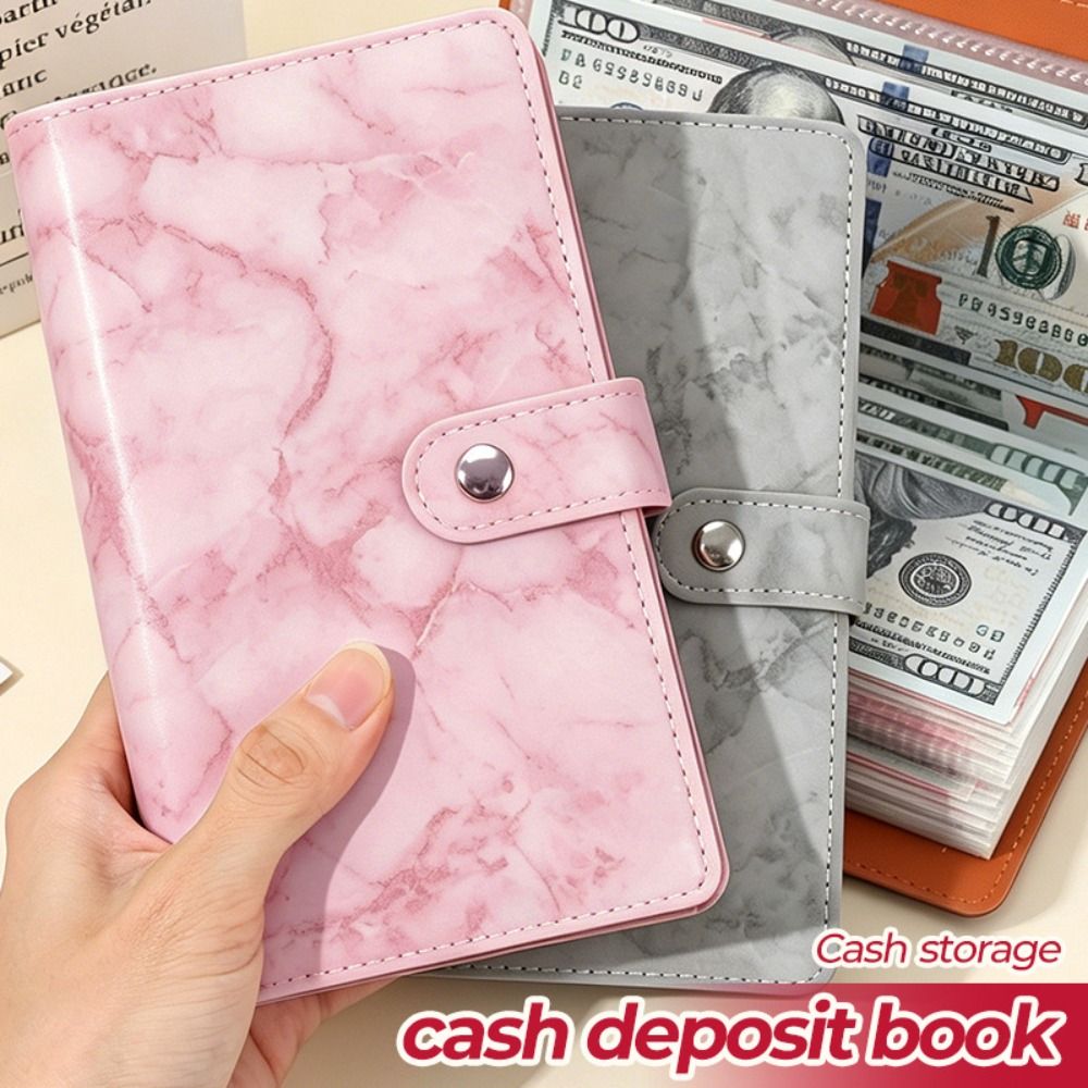 Planner Weekly Budget - Hoge kwaliteit PU geldopbergboek met marmerpatronen,