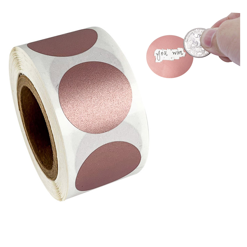 Label Printer Tape - 50-300 Stuks Ronde Rose Gold Scratch-Off