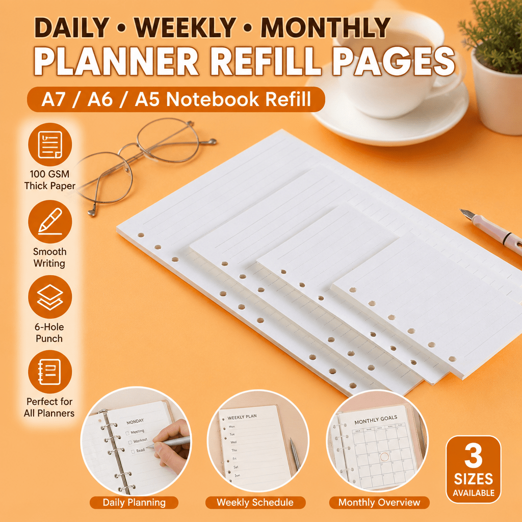 Notebook Dotted A5 - A5 A6 A7 Planner Vervangende Pagina's