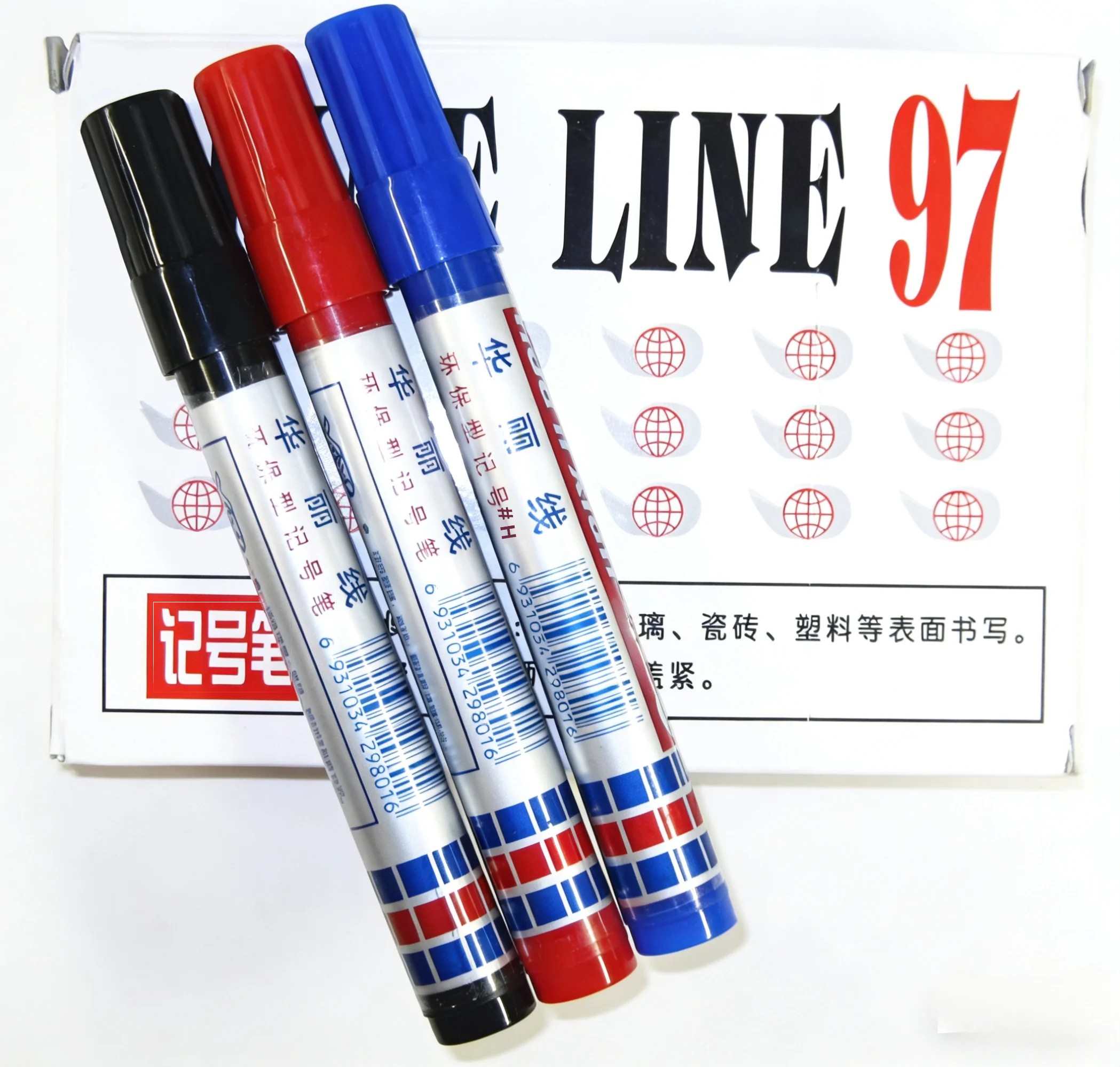 Stationery Warehouse - Hualixian 97 Oliebasis Markeringspen 3 Kleuren