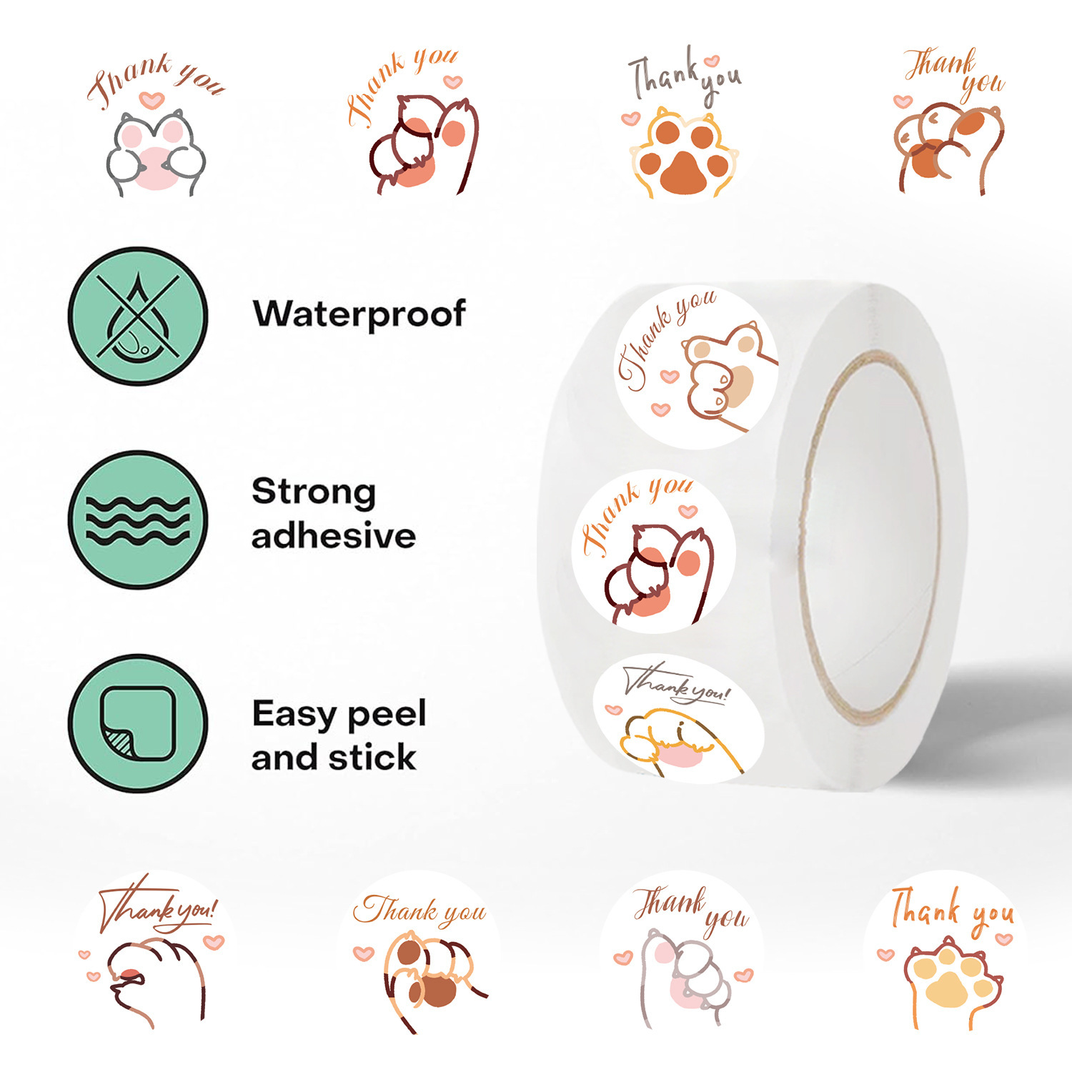 JCAC 500 stuks/rol Leuke Carto - Sticker Label Roll recensie en prijs